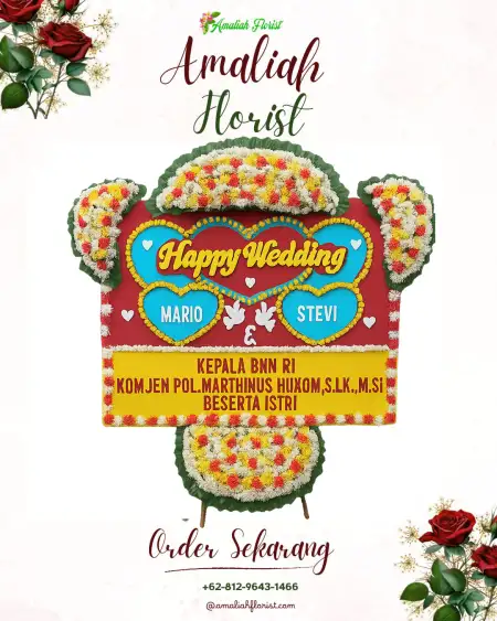 Papan Bunga Pernikahan Bunkate